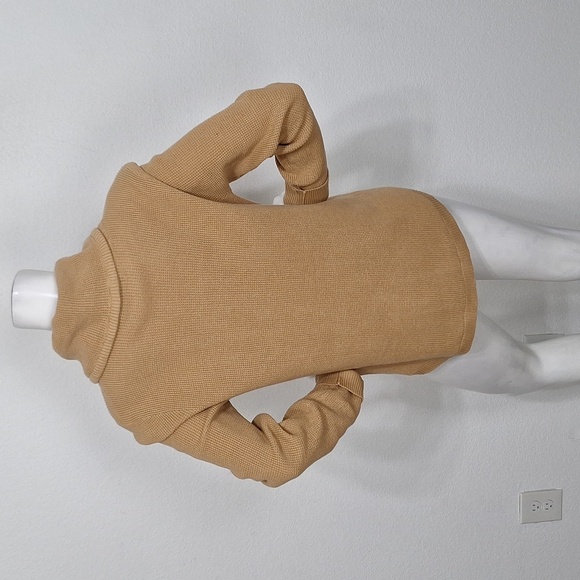 Lauren Ralph Lauren Quiet Luxury Preppy Tan Cowl Neck Drawstring Sweater Size L - Picture 6 of 12